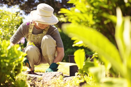 Gardener Mayfair team preparing tools at a townhouse garden
